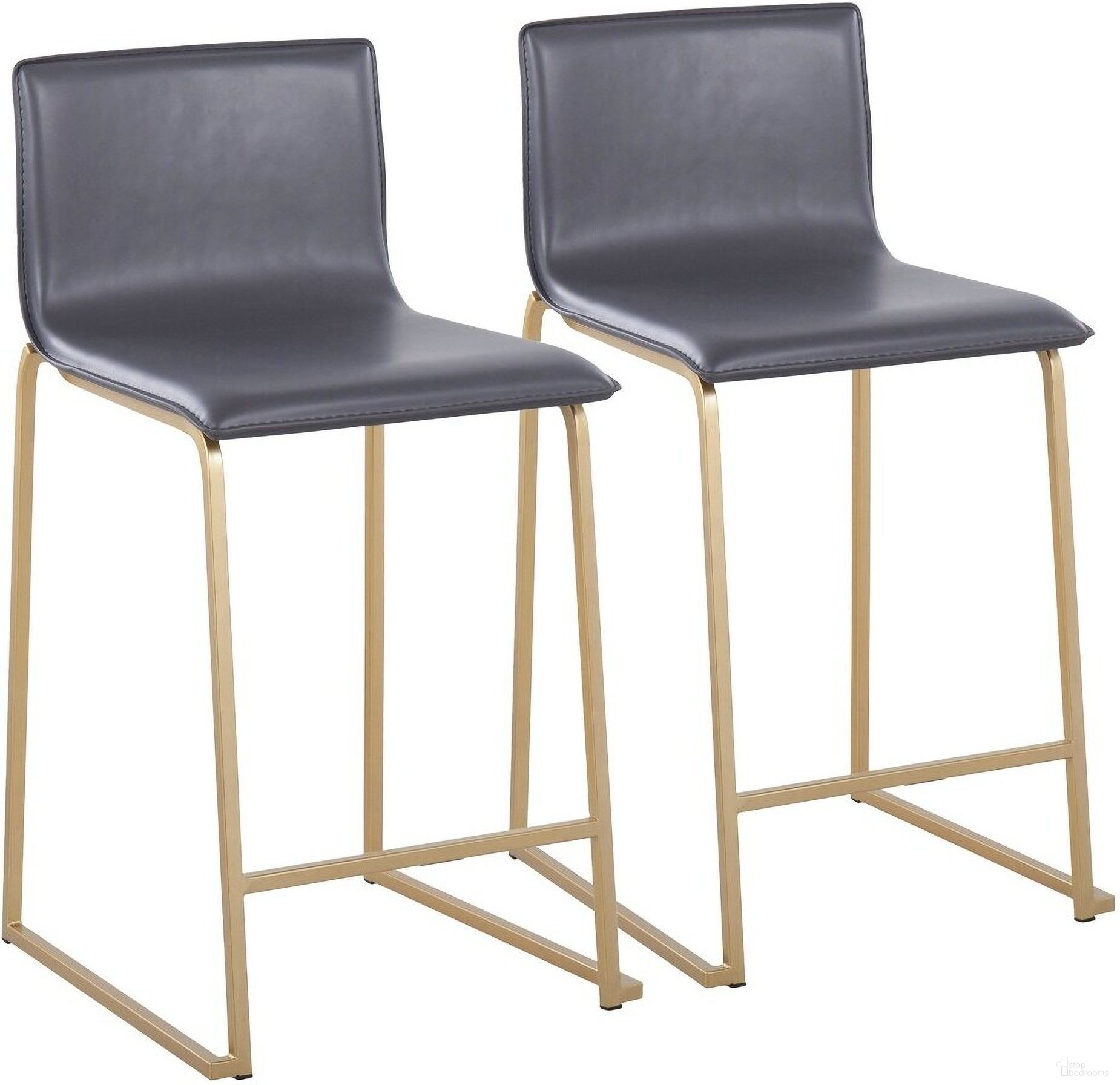 The appearance of Mara Counter Stool Set of 2 In Grey designed by Lumisource in the modern / contemporary interior design. This grey piece of furniture was selected by 1StopBedrooms from Mara Collection to add a touch of cosiness and style into your home. Sku: B26-MARAUP AUGY2. Material: Leather.