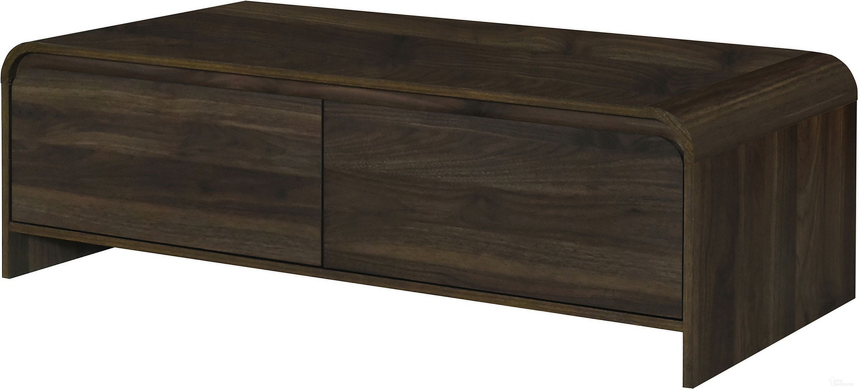 The appearance of Mara Storage Cocktail Table In Walnut designed by New Classic in the transitional interior design. This walnut piece of furniture  was selected by 1StopBedrooms from Mara Collection to add a touch of cosiness and style into your home. Sku: T3518W-10. Material: Wood.