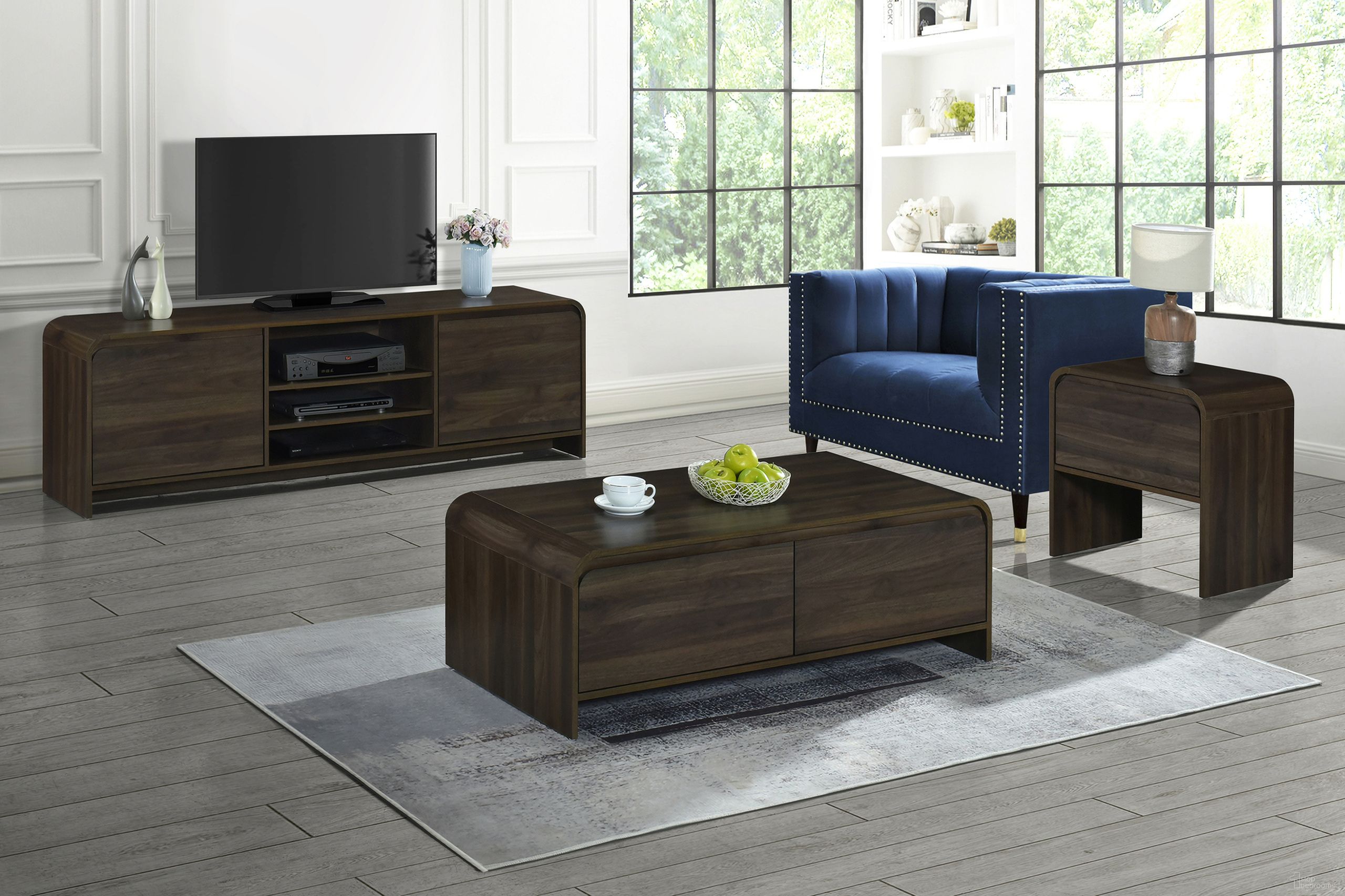 The appearance of Mara Storage Occasional Table Set In Walnut designed by New Classic in the transitional interior design. This walnut piece of furniture  was selected by 1StopBedrooms from Mara Collection to add a touch of cosiness and style into your home. Sku: T3518W-10;T3518W-20. Material: Wood.