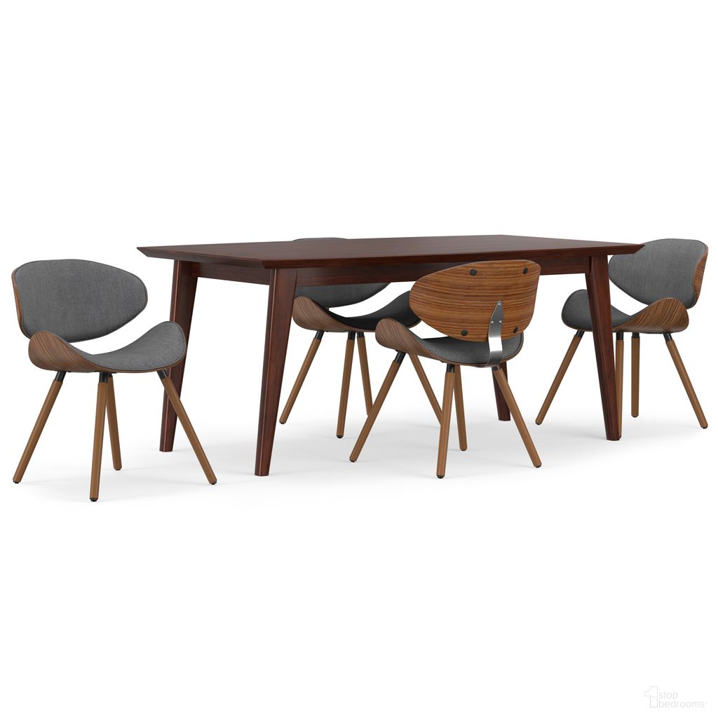 The appearance of Marana/Draper 5-Piece Dining Set In Grey designed by Simpli Home in the transitional interior design. This grey piece of furniture was selected by 1StopBedrooms from Marana Collection to add a touch of cosiness and style into your home. Sku: AXCDS5MRDG. Table Base Style: Legs. Table Top Shape: Rectangular. Material: Rubberwood. Size: 40" x 66".