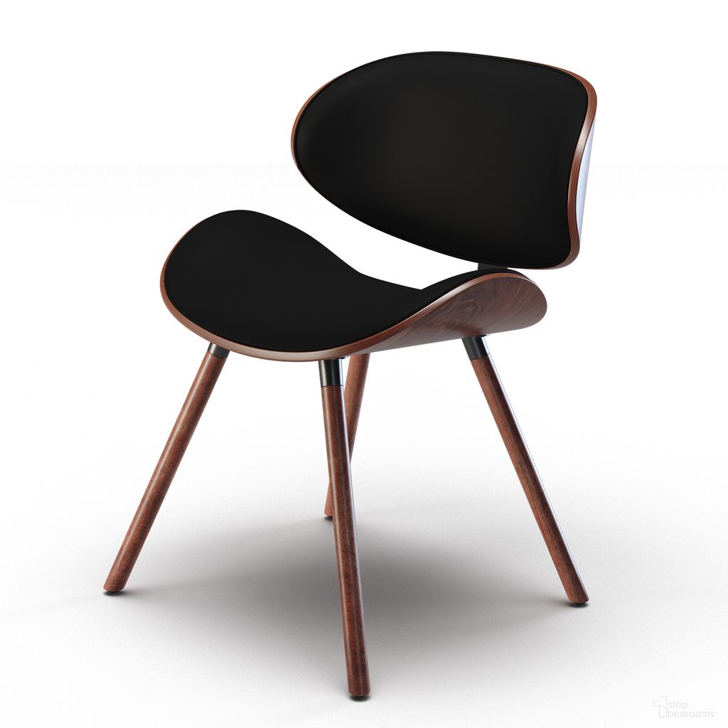 Marana Vegan Faux Leather Dining Chair In Black