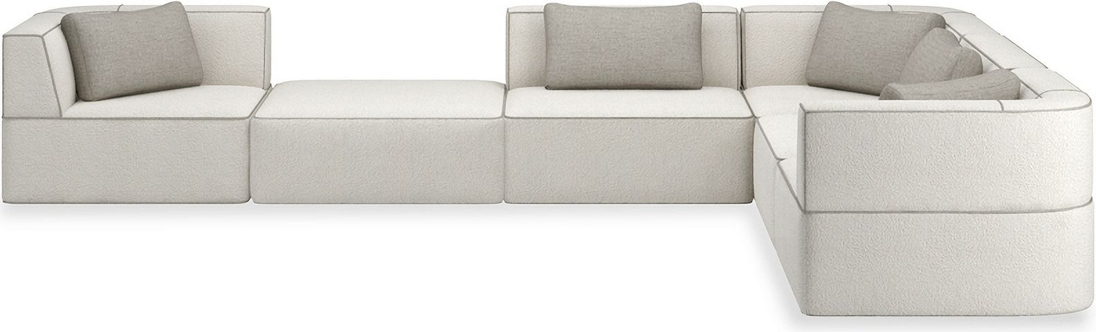 Marbella 6 Piece Sectional In Cream