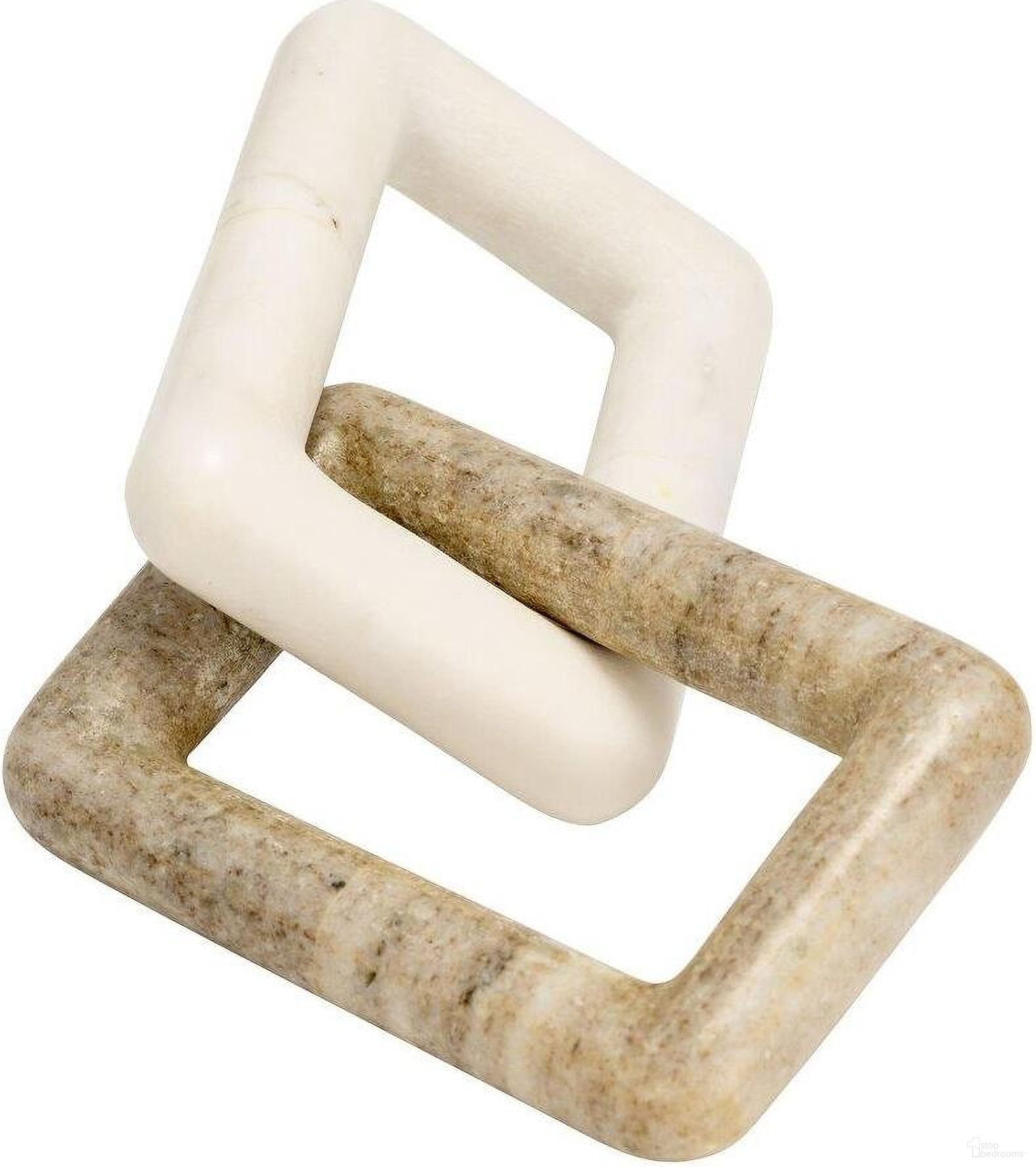 Marble 10 Inch 2 Square Links In White And Onyx