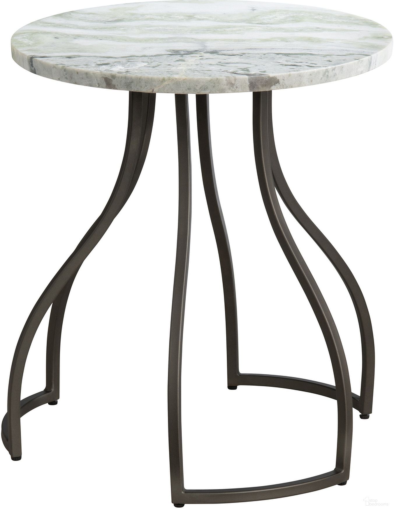The appearance of Marble and Iron Round Accent/End Table In Black and Green designed by Crestview Collection in the modern / contemporary interior design. This black/green piece of furniture  was selected by 1StopBedrooms from  to add a touch of cosiness and style into your home. Sku: CVFNR4545. Material: Marble.