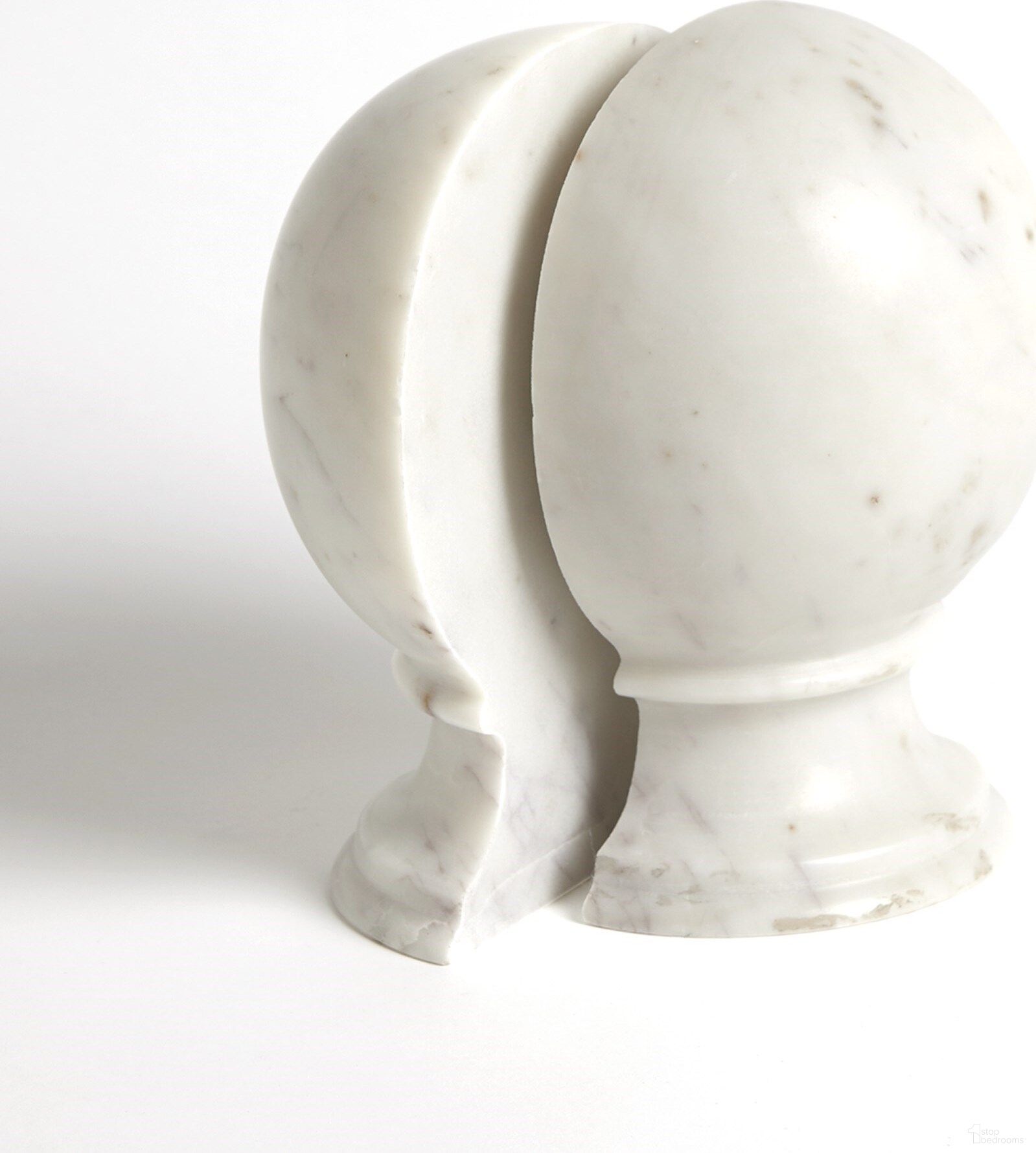 The appearance of Marble Sphere Bookends In White designed by Global Views in the modern / contemporary interior design. This white piece of furniture  was selected by 1StopBedrooms from Marble Collection to add a touch of cosiness and style into your home. Sku: 992382. Material: Marble.