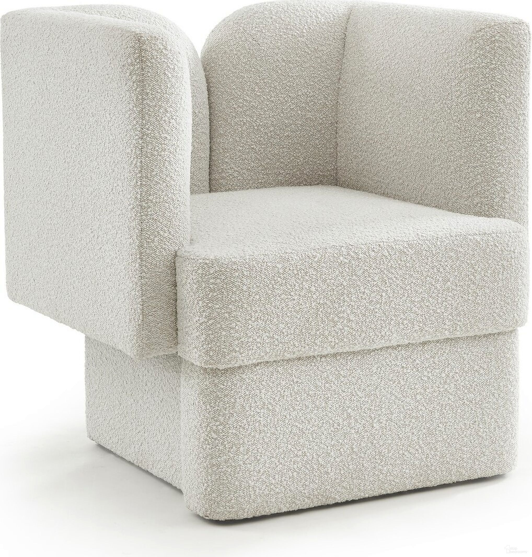The appearance of Marcel Boucle Fabric Chair In Cream designed by Meridian in the modern / contemporary interior design. This cream piece of furniture was selected by 1StopBedrooms from Marcel Collection to add a touch of cosiness and style into your home. Sku: 616Cream-C. Material: Boucle.