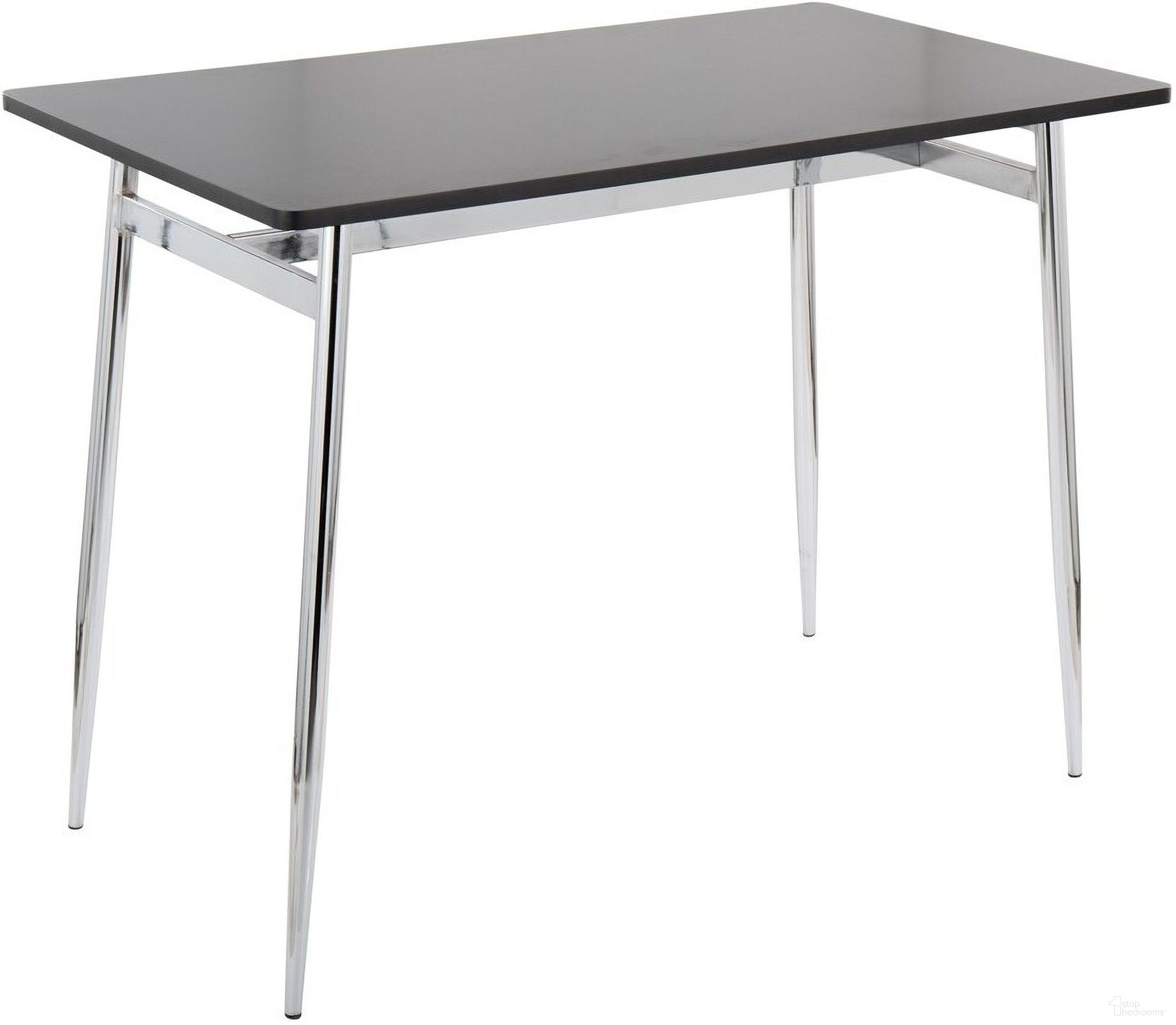 The appearance of Marcel Counter Table In Chrome/Black designed by Lumisource in the modern / contemporary interior design. This chrome piece of furniture was selected by 1StopBedrooms from Marcel Collection to add a touch of cosiness and style into your home. Sku: T36-MARCEL1 CHRBK1. Table Base Style: Legs. Material: Wood. Table Top Shape: Rectangular.