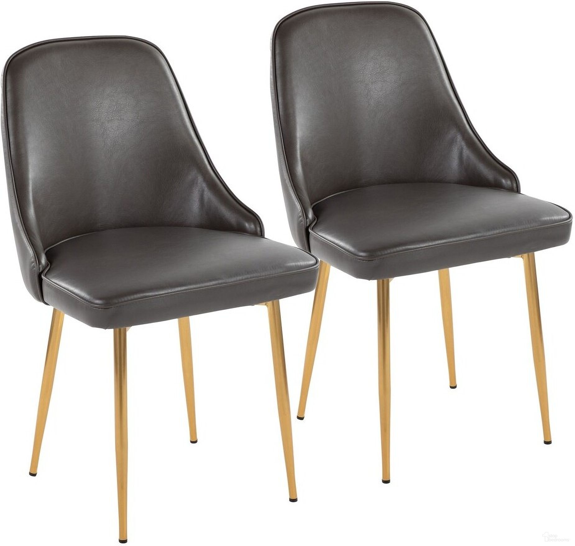 The appearance of Marcel Dining Chair Set of 2 In Gold designed by Lumisource in the modern / contemporary interior design. This grey piece of furniture was selected by 1StopBedrooms from Marcel Collection to add a touch of cosiness and style into your home. Sku: DC-MARCL AUPUGY2. Material: Leather. Chair Type: Side Chair.