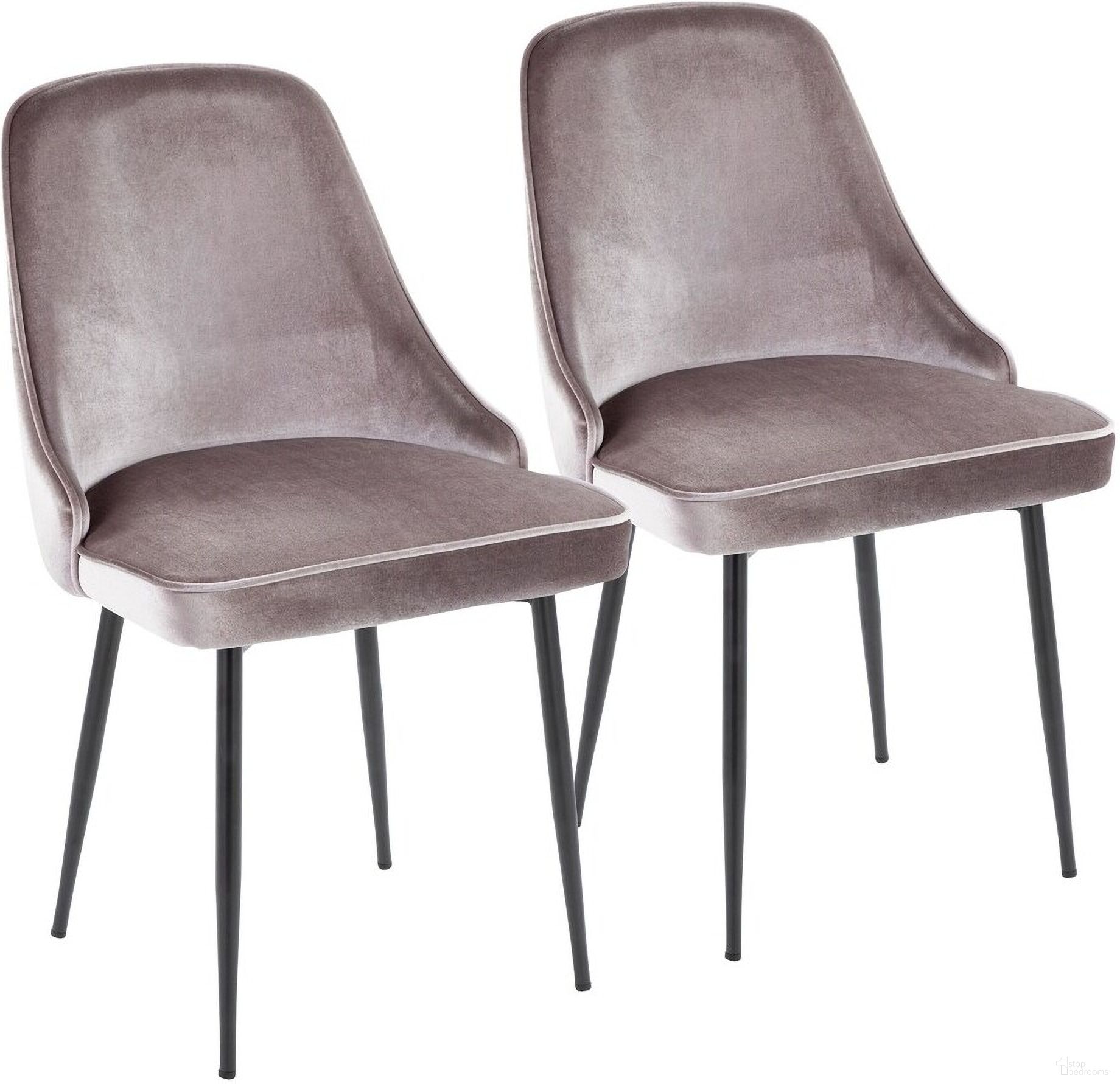 The appearance of Marcel Dining Chair Set of 2 In Silver and Black designed by Lumisource in the modern / contemporary interior design. This silver and black piece of furniture  was selected by 1StopBedrooms from Marcel Collection to add a touch of cosiness and style into your home. Sku: DC-MARCL BKSV2. Material: Metal. Chair Type: Side Chair.