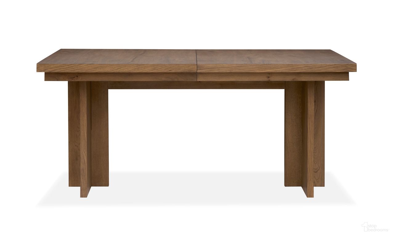 Marcel Extendable Trestle Dining Table In Harvest Brown