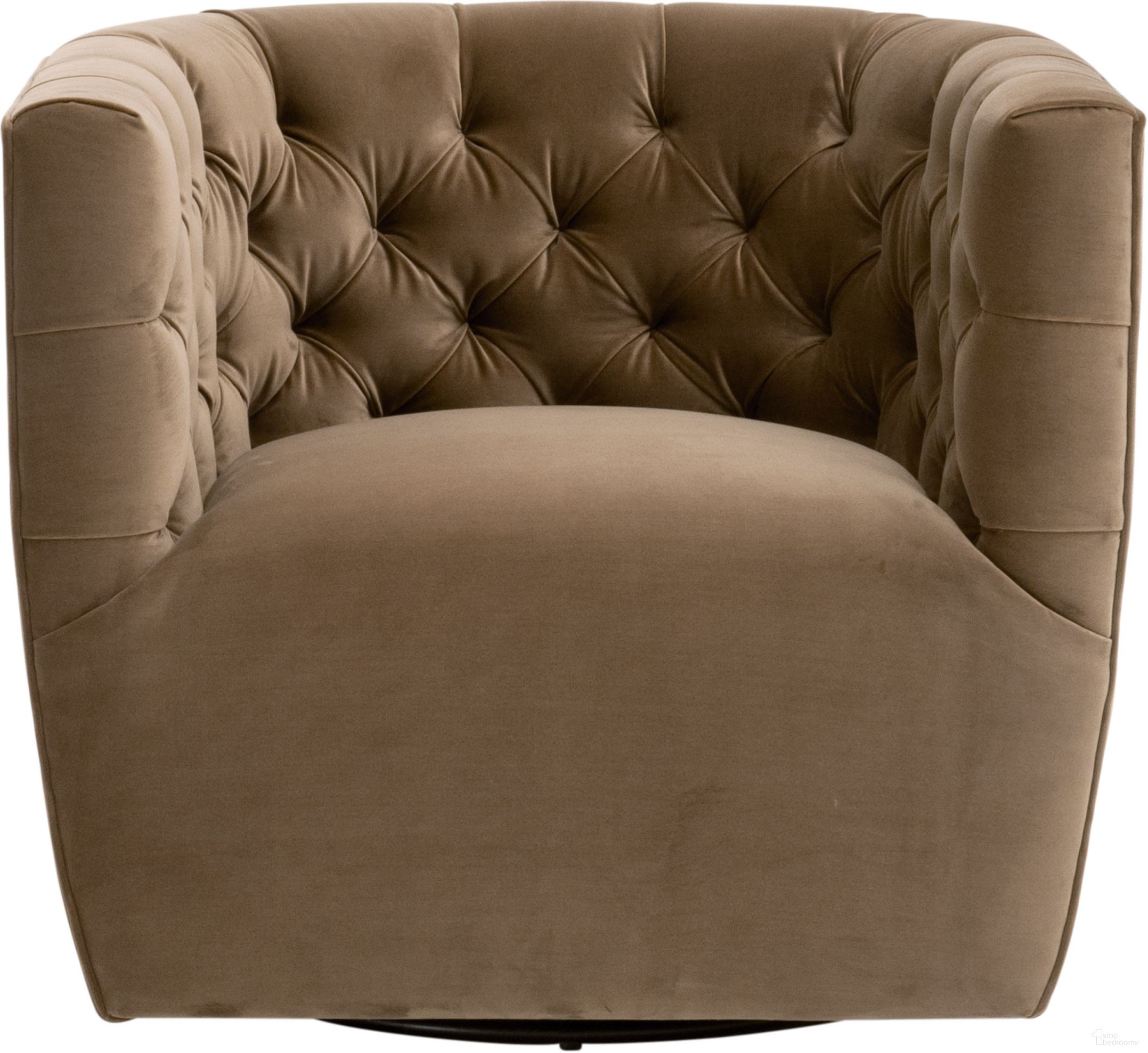 The appearance of Marcel Swivel Club Chair In Caramel and Black designed by Essentials For Living in the transitional interior design. This caramel/black piece of furniture was selected by 1StopBedrooms from Essentials Collection to add a touch of cosiness and style into your home. Sku: 6426UP.CAR. Material: Polyester.