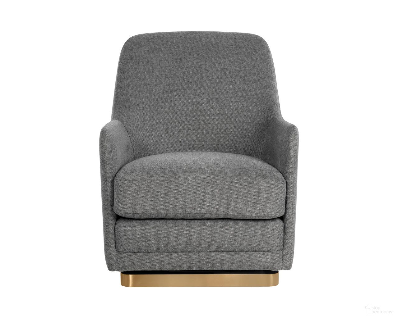 Marcela Swivel Lounge Chair In Belfast Koala Grey