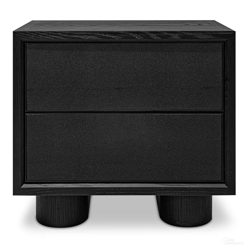 The appearance of Marcelle Nightstand In Black designed by Moes Home in the modern / contemporary interior design. This black piece of furniture was selected by 1StopBedrooms from Marcelle Collection to add a touch of cosiness and style into your home. Sku: VL-1100-02. Material: Polyurethane.