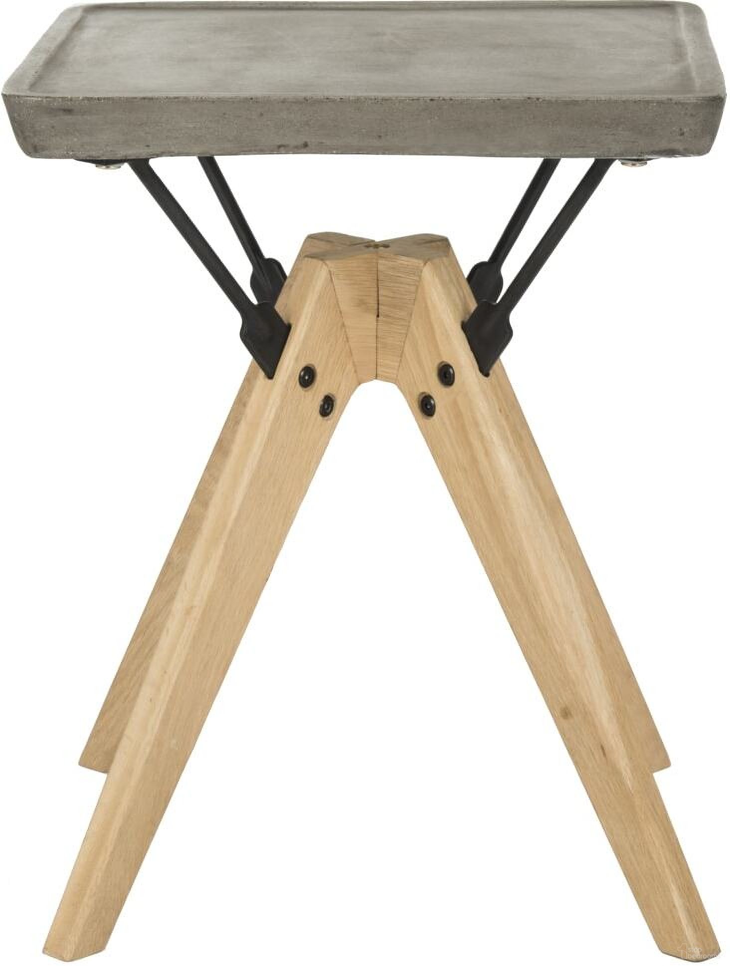 The appearance of Marcio Dark Grey Modern Concrete Side Table Indoor/Outdoor designed by Safavieh in the modern / contemporary interior design. This dark grey piece of furniture  was selected by 1StopBedrooms from Safavieh VNN Collection to add a touch of cosiness and style into your home. Sku: VNN1024A. Material: Steel.