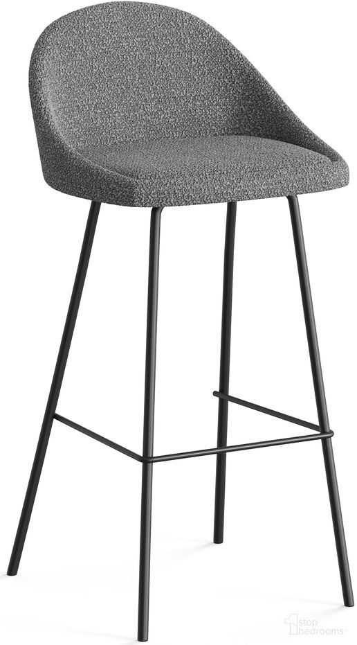Marco Boucle Bar Height Stools Set of 2 In Grey