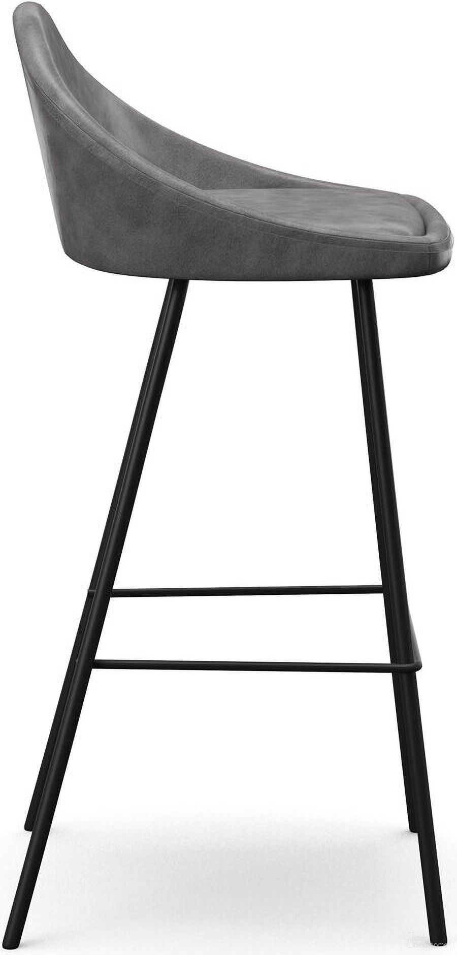 Marco Vegan Leather Bar Height Stools Set of 2 In Smoke