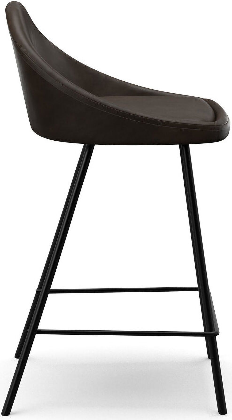 Marco Vegan Leather Counter Height Stools Set of 2 In Tobacco