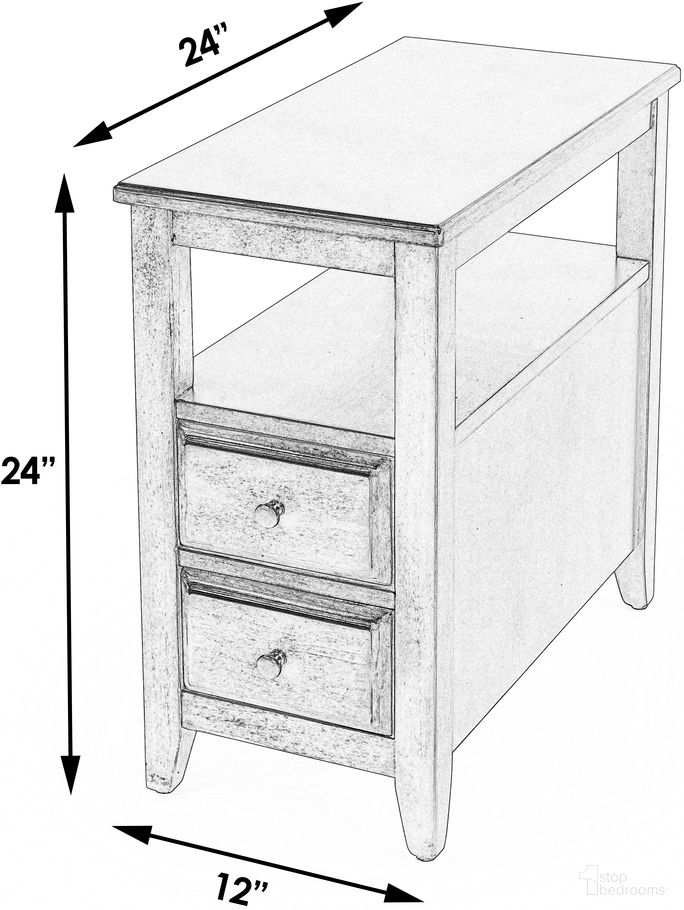 The appearance of Marcus Side Table with Storage In Tan/Beige designed by Butler Specialty Company in the transitional interior design. This beige piece of furniture  was selected by 1StopBedrooms from Marcus Collection to add a touch of cosiness and style into your home. Sku: 6191424. Material: Poplar.
