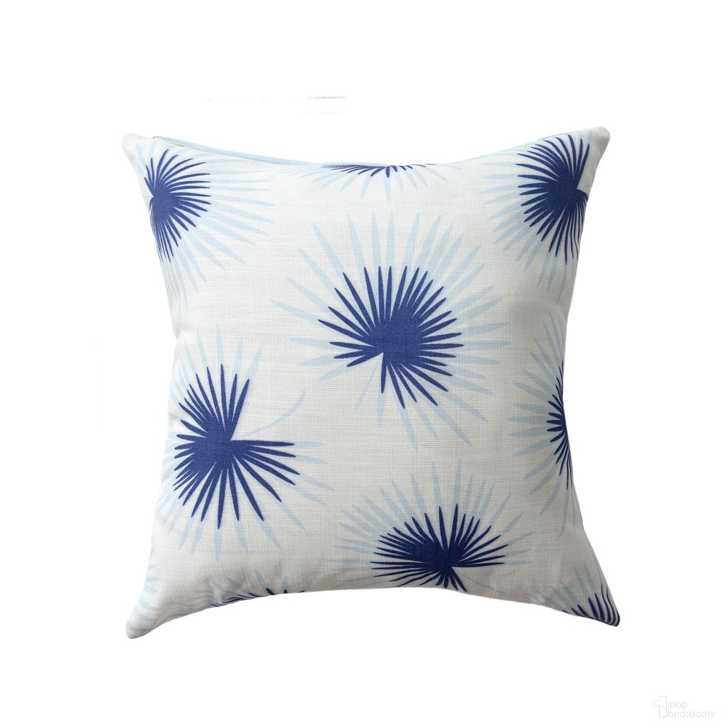 Marea 22" x 22" Floral Reversible Indoor/Outdoor Throw Pillow Cover In Navy Blue and White