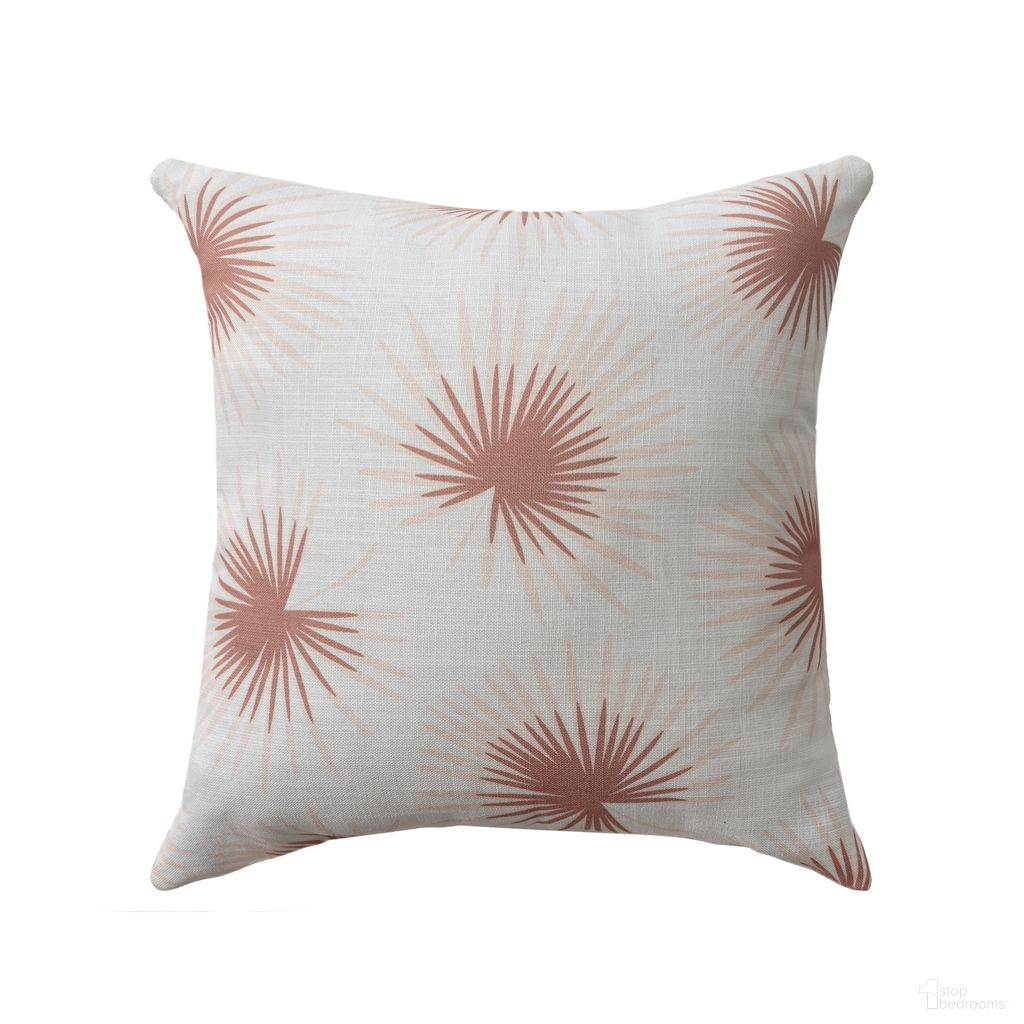 Marea 22" x 22" Poly Filled Floral Reversible Indoor/Outdoor Throw Pillow In Coral and Off White