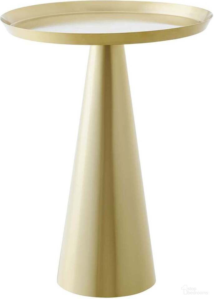 Maren Round Side Table In Brass