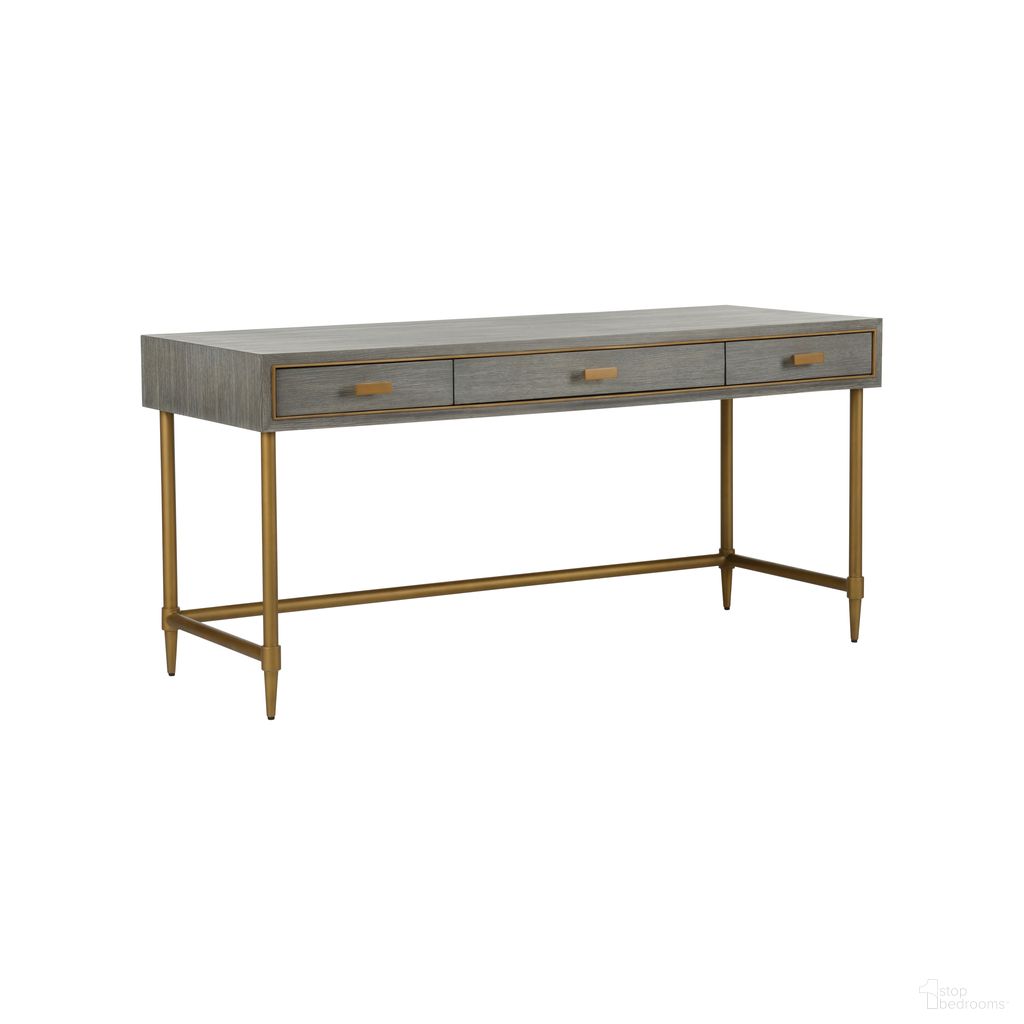 Margaret Writing Desk In Gray and Gold