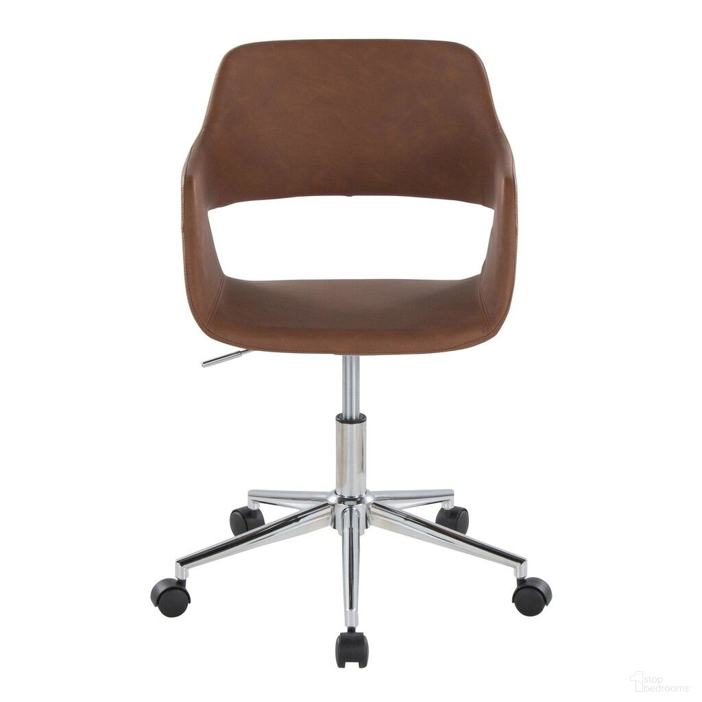 The appearance of Margarite Task Chair In Brown and Chrome designed by Lumisource in the modern / contemporary interior design. This brown and chrome piece of furniture  was selected by 1StopBedrooms from Margarite Collection to add a touch of cosiness and style into your home. Sku: OC-MARGPU1 CHRBN1. Material: Foam.