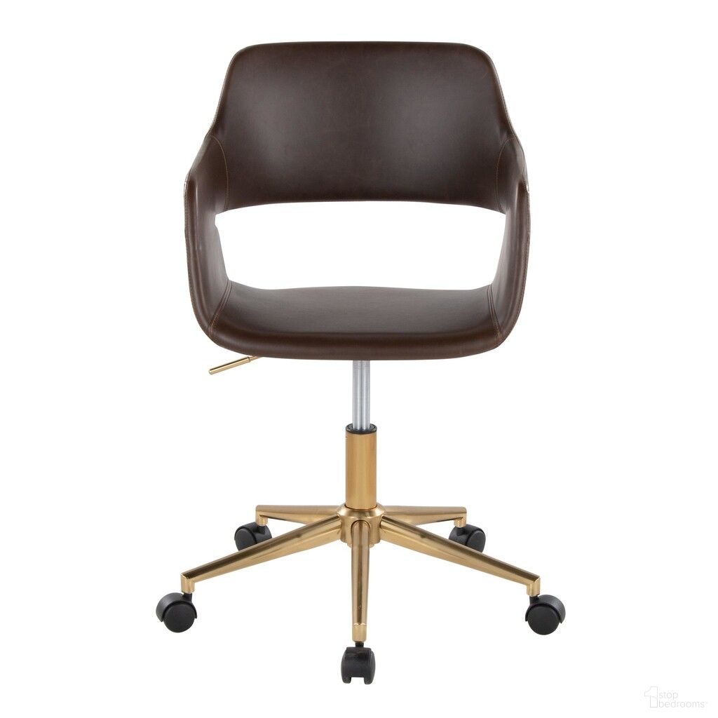 Margarite Task Chair In Gold and Espresso