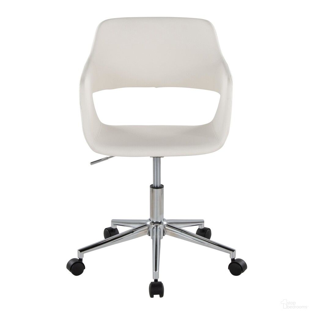 Margarite Task Chair In White and Chrome