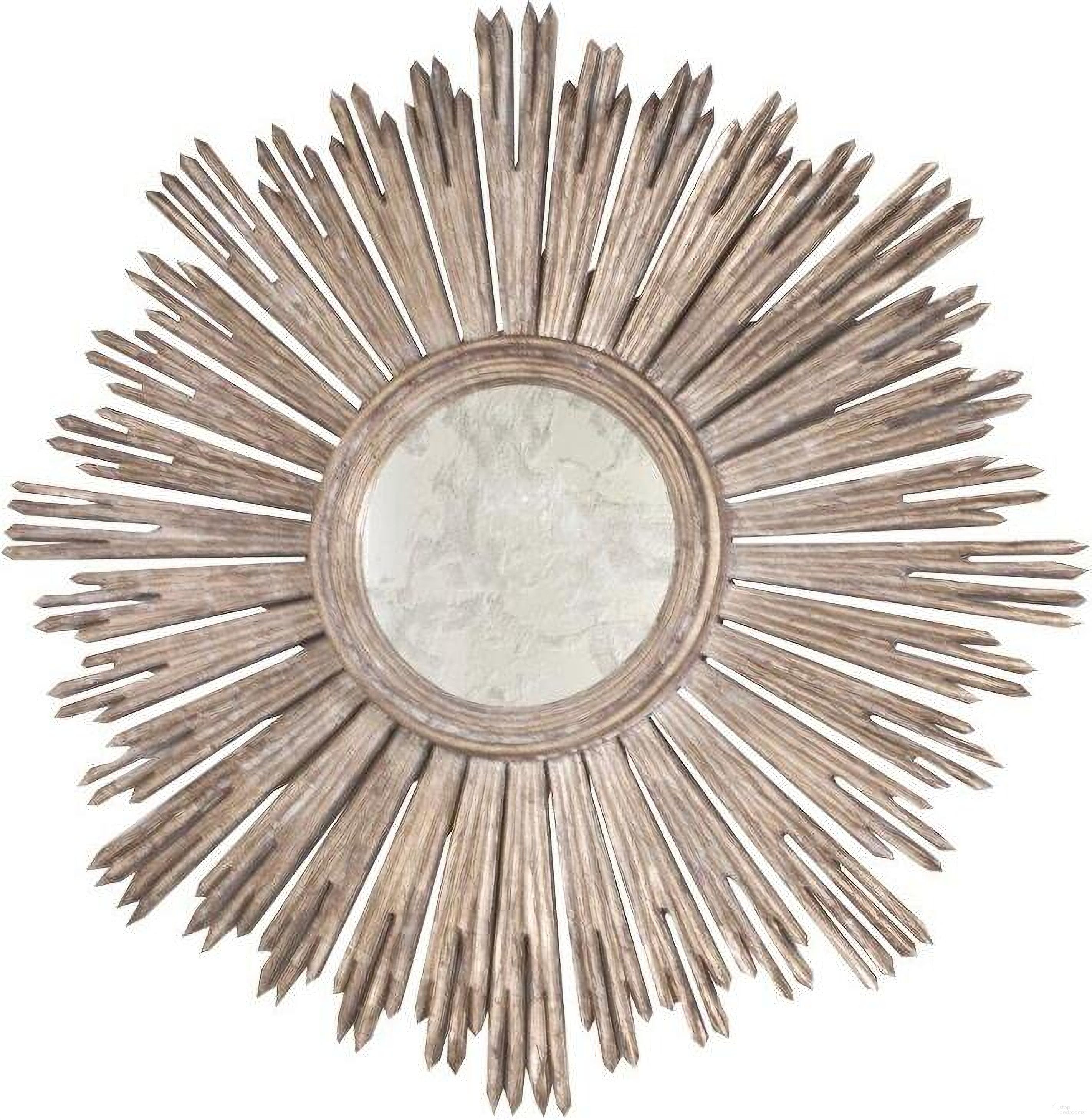 The appearance of Margeaux Champagne Silver Leaf Handcarved Starburst Mirror designed by Worlds Away in the modern / contemporary interior design. This silver piece of furniture was selected by 1StopBedrooms from Margeaux Collection to add a touch of cosiness and style into your home. Sku: MARGEAUX S. Material: Wood.