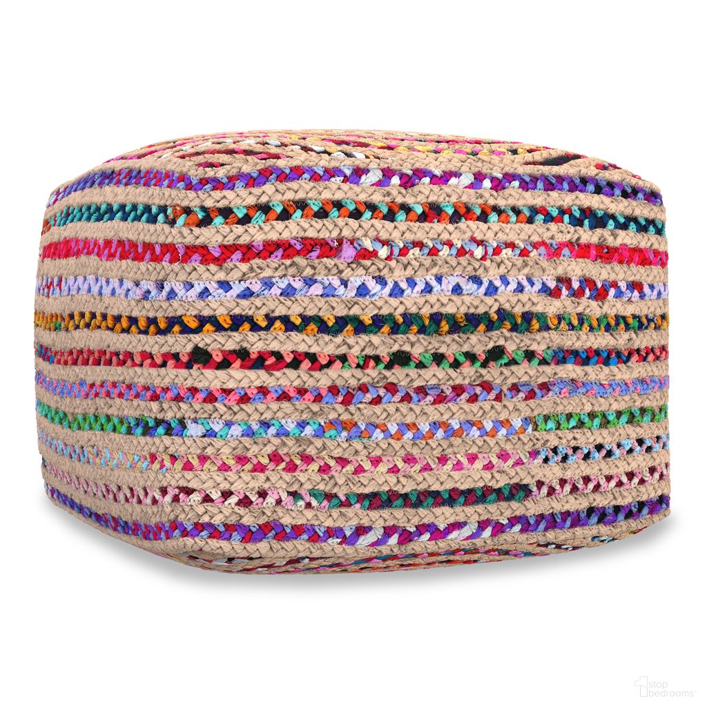 The appearance of Margo 20 Inch Square Pouf In Multicolor designed by Simpli Home in the transitional interior design. This multicolor piece of furniture was selected by 1StopBedrooms from Margo Collection to add a touch of cosiness and style into your home. Sku: AXCPF-46SQ-MC. Material: Jute.