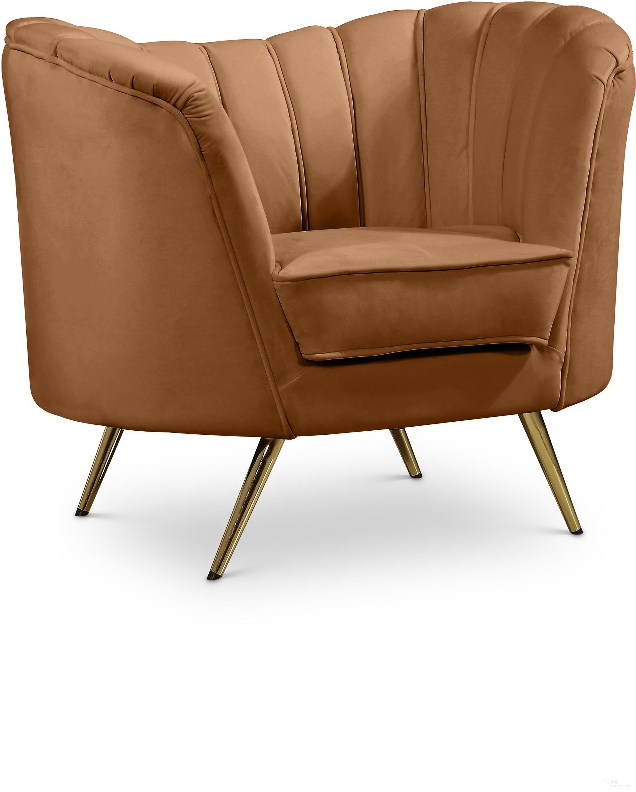 The appearance of Margo Velvet Chair In Saddle designed by Meridian in the modern / contemporary interior design. This saddle piece of furniture was selected by 1StopBedrooms from Margo Collection to add a touch of cosiness and style into your home. Sku: 622Saddle-C. Material: Velvet.