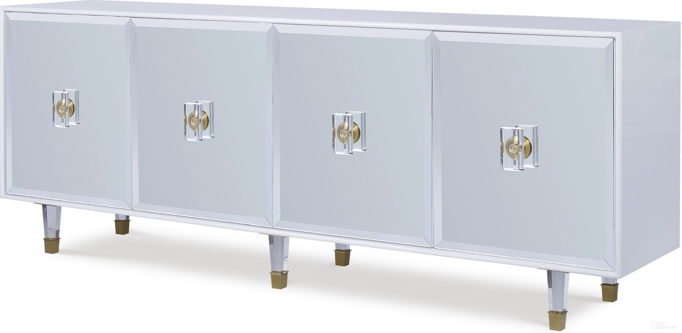The appearance of Margot Credenza In White designed by Century Furniture in the interior design. This white piece of furniture was selected by 1StopBedrooms from Monarch Collection to add a touch of cosiness and style into your home. Sku: MN5837. Material: Wood.