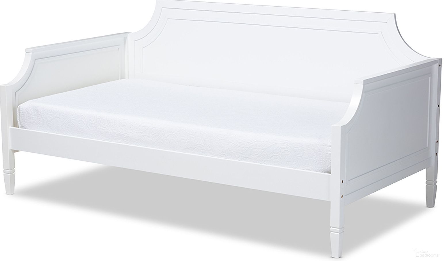 The appearance of Mariana Classic And Traditional White Finished Wood Twin Size Daybed designed by Baxton Studio in the traditional interior design. This white piece of furniture  was selected by 1StopBedrooms from Mariana Collection to add a touch of cosiness and style into your home. Sku: Mariana-White-Daybed. Bed Type: Daybed. Bed Size: Twin. Material: Pine.