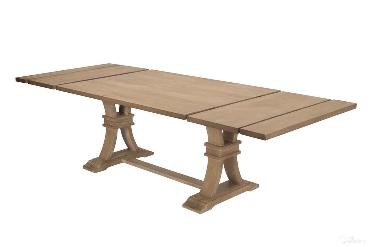The appearance of Maribel Extendable Dining Table with Two 16 Inch Removable Leaves In Rustic Natural Wood designed by Best Quality Furniture in the traditional interior design. This natural piece of furniture was selected by 1StopBedrooms from Maribel Collection to add a touch of cosiness and style into your home. Sku: D37DTT;D37DTB. Table Base Style: Trestle. Material: Wood. Table Top Shape: Rectangular. Size: 42" x 72".