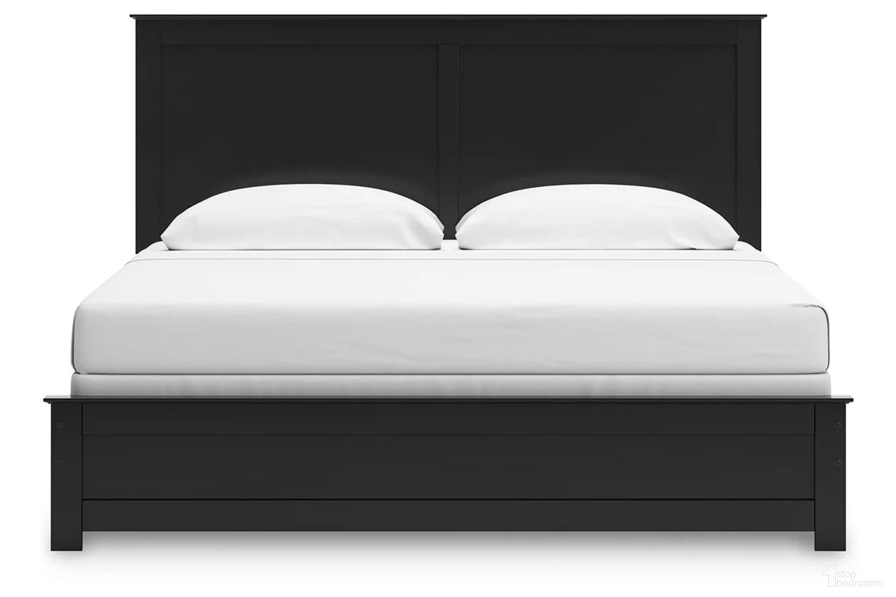 The appearance of Maribel King Panel Bed In Black designed by Signature Design by Ashley in the traditional interior design. This black piece of furniture was selected by 1StopBedrooms from Maribel Collection to add a touch of cosiness and style into your home. Sku: B138-197;B138-72. Bed Type: Panel Bed. Material: Wood. Bed Size: King.