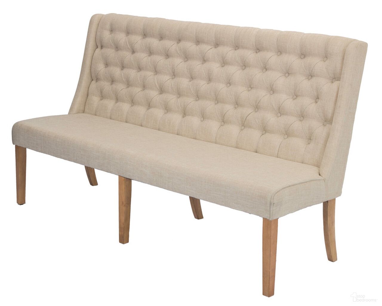 The appearance of Maribel Upholstered Dining Bench In Beige Linen Fabric and Rustic Natural Wood designed by Best Quality Furniture in the traditional interior design. This beige and natural piece of furniture was selected by 1StopBedrooms from Maribel Collection to add a touch of cosiness and style into your home. Sku: D37-BN. Material: Wood.