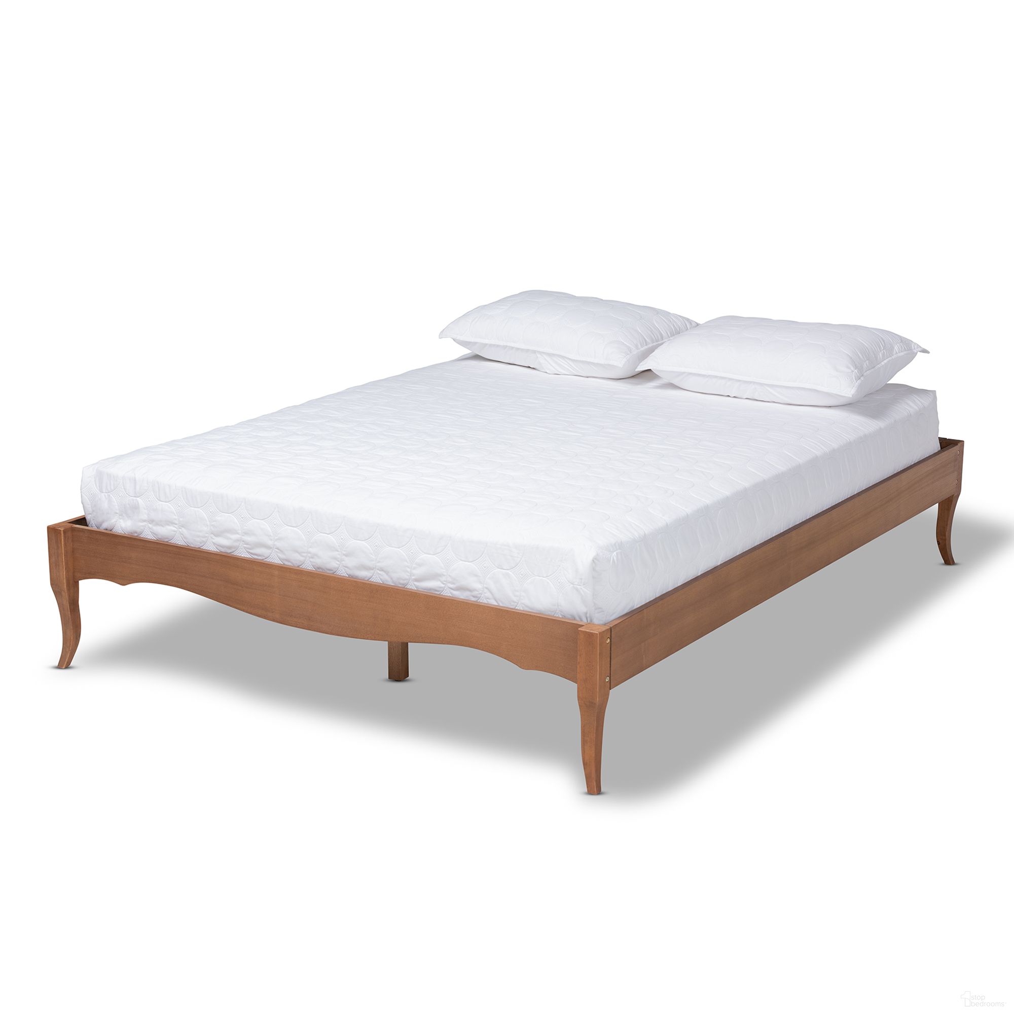 Marieke Inspired Queen Size Wood Bed Frame In Ash Walnut