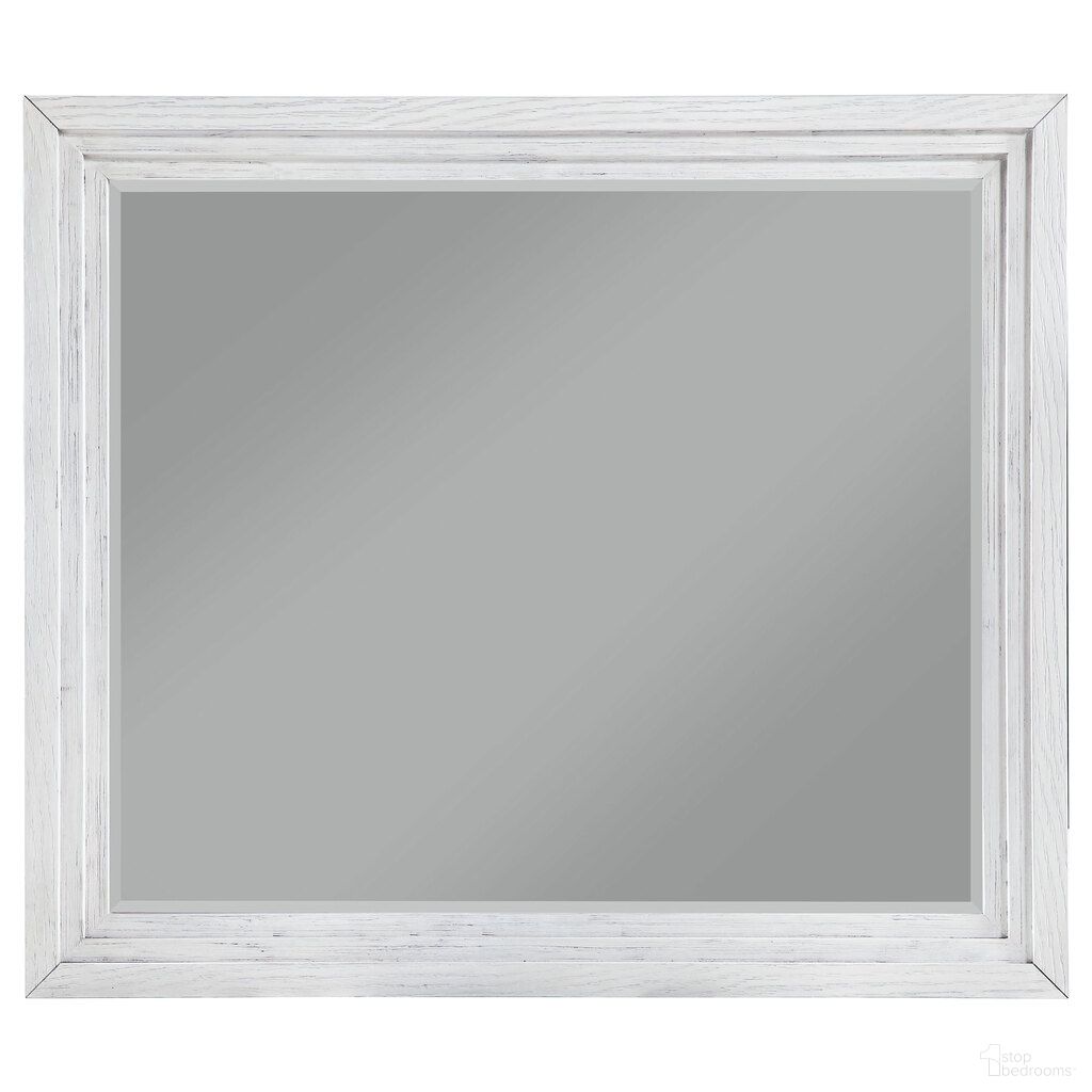 The appearance of Marielle Dresser Mirror In Distressed White designed by Coaster in the transitional interior design. This distressed white piece of furniture  was selected by 1StopBedrooms from Marielle Collection to add a touch of cosiness and style into your home. Sku: 224844. Material: Plywood.