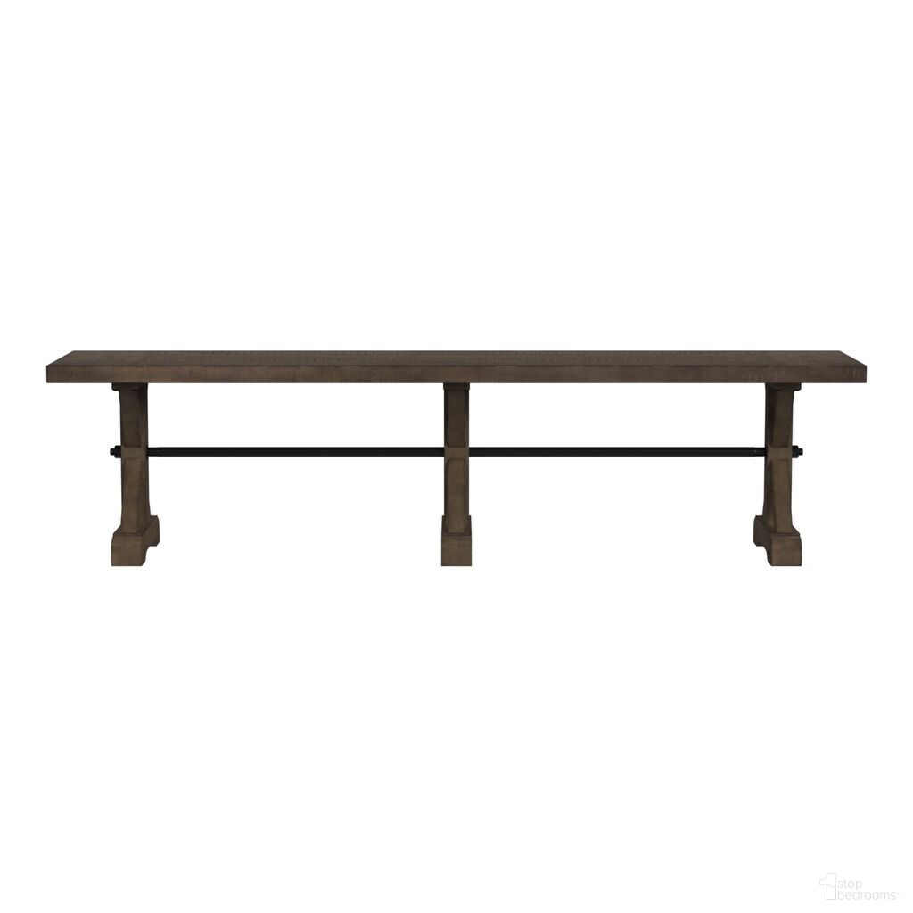 The appearance of Marietta Dining Bench with Metal Bar cross In Medium Brown designed by Picket House in the country / farmhouse interior design. This medium brown piece of furniture was selected by 1StopBedrooms from Marietta Collection to add a touch of cosiness and style into your home. Sku: D-12830-3-BN. Material: Pine.