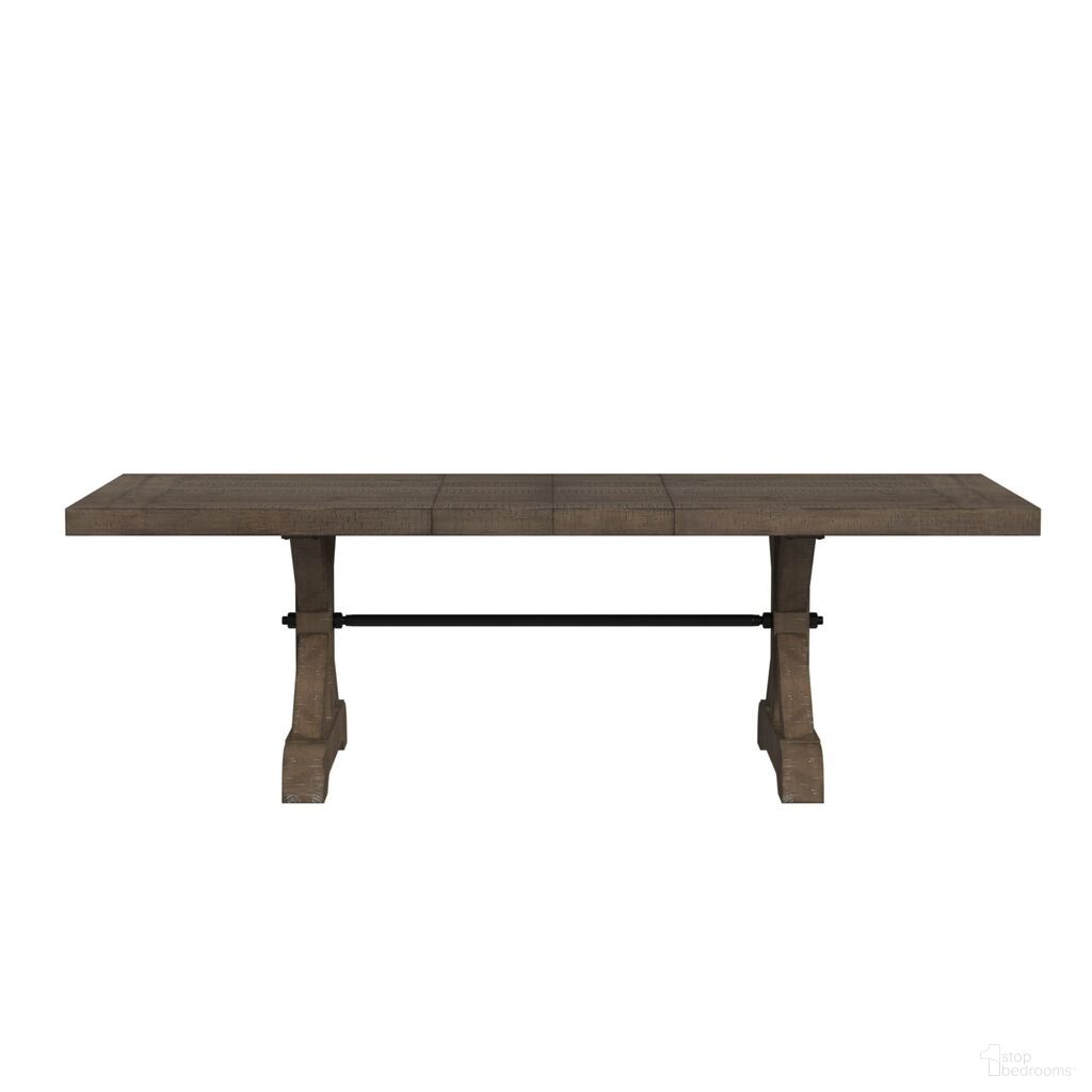 The appearance of Marietta Dining Table with 2x12 Inch Leaves In Medium Brown designed by Picket House in the country / farmhouse interior design. This medium brown piece of furniture was selected by 1StopBedrooms from Marietta Collection to add a touch of cosiness and style into your home. Sku: D-12830-3-DTT;D-12830-3-DTB. Table Base Style: Trestle. Table Top Shape: Rectangular. Material: Pine. Size: 42" x 95".