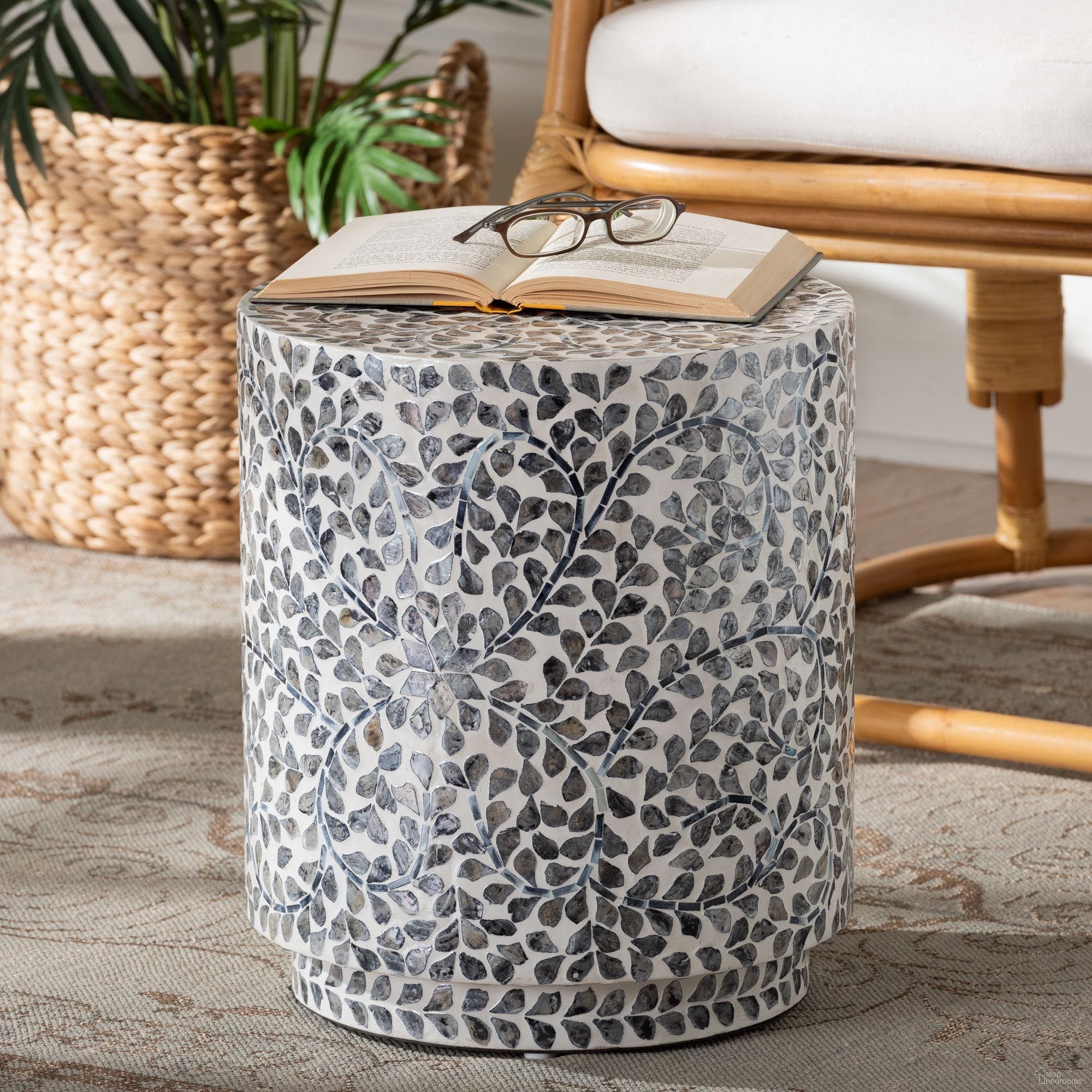 The appearance of Marilla Mother of Pearl Capiz Shell Ottoman Footstool In Black and White designed by Baxton Studio in the coastal interior design. This black/white piece of furniture was selected by 1StopBedrooms from Marilla Collection to add a touch of cosiness and style into your home. Sku: F242-FT14-Stool. Material: Capiz.