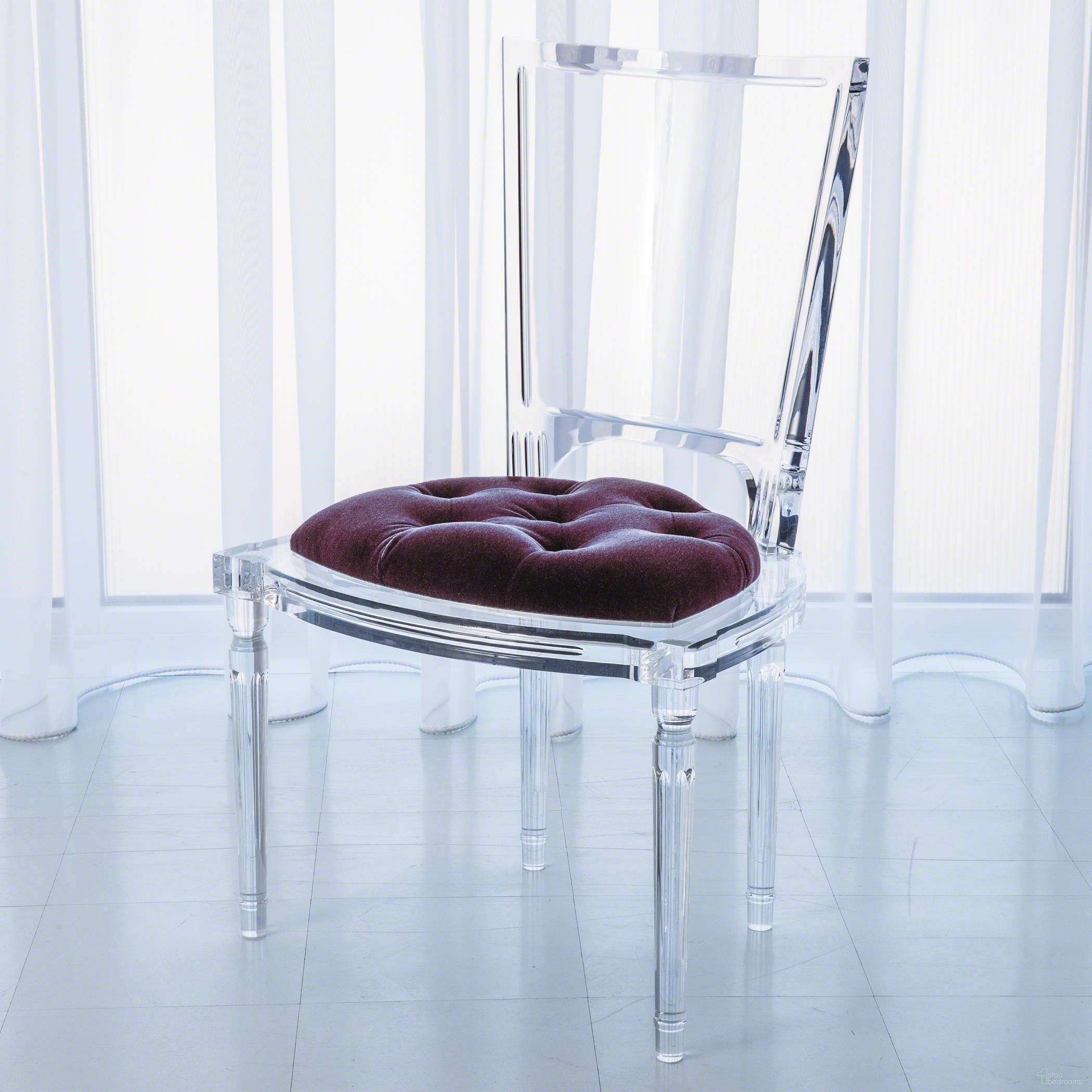 The appearance of Marilyn Acrylic Side Chair In Sultana Lavender designed by Global Views in the modern / contemporary interior design. This purple piece of furniture was selected by 1StopBedrooms from Marilyn Collection to add a touch of cosiness and style into your home. Sku: 331171. Material: Acrylic. Chair Type: Side Chair.