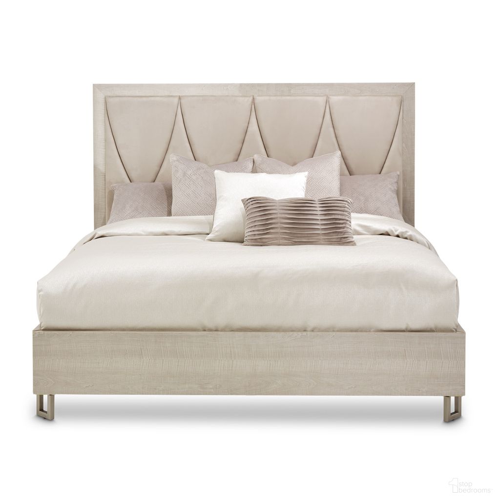 The appearance of Marin Eastern King Panel Bed In Greige designed by Michael Amini in the modern / contemporary interior design. This greige piece of furniture was selected by 1StopBedrooms from Marin Collection to add a touch of cosiness and style into your home. Sku: NKI-MRIN014-139;NKI-MRIN137-139;9000238-00. Bed Type: Panel Bed. Material: Wood. Bed Size: King.