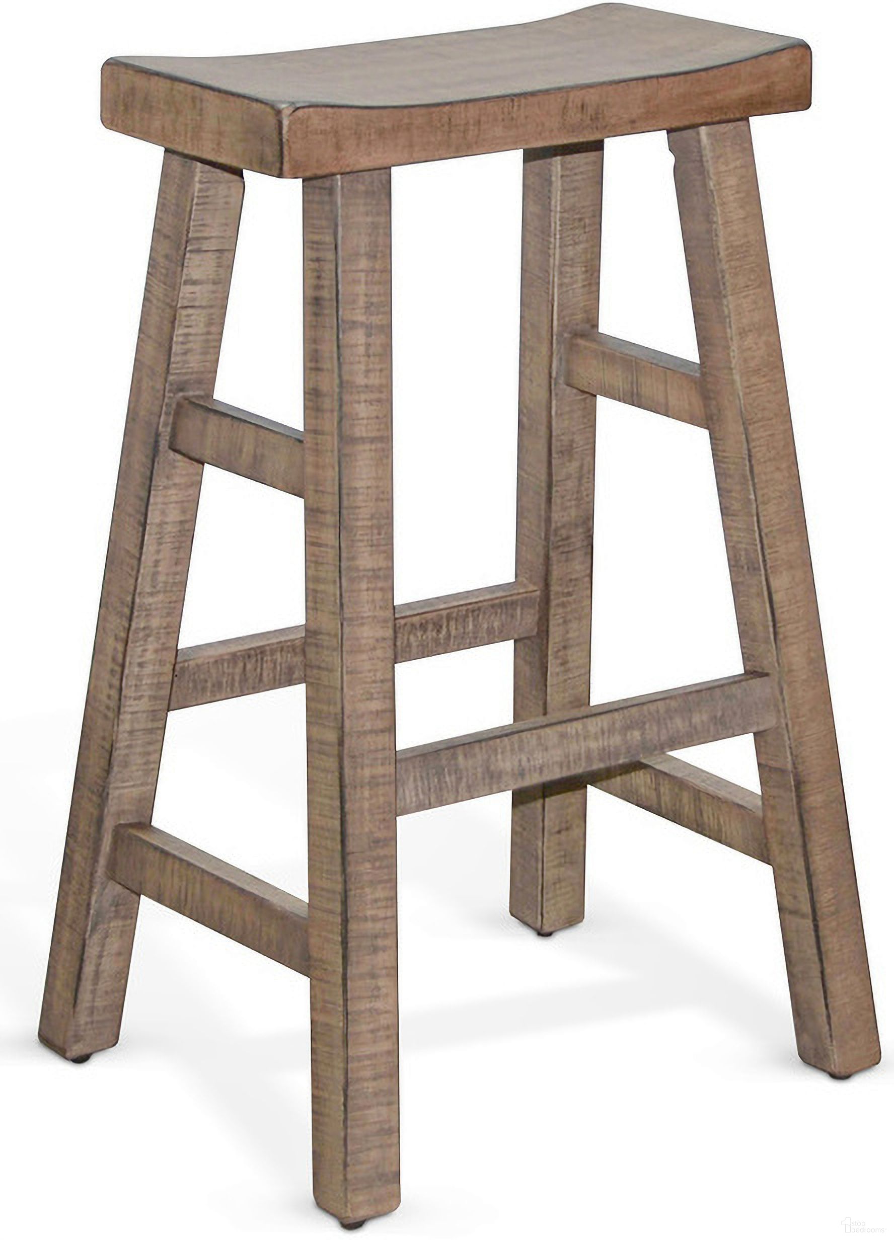 The appearance of Marina Saddle Seat Barstool with Wood Seat Set of 2 In Beach Pebble designed by Sunny Designs in the modern / contemporary interior design. This beach pebble piece of furniture was selected by 1StopBedrooms from Marina Collection to add a touch of cosiness and style into your home. Sku: 1768BP-30. Material: Solid Wood.