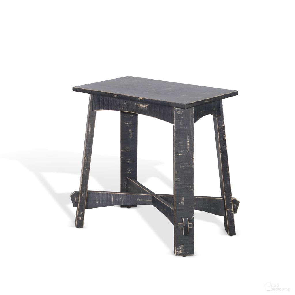 The appearance of Marina Black Sand Chair Side Table In Black designed by Sunny Designs in the coastal interior design. This black sand piece of furniture  was selected by 1StopBedrooms from Marina Collection to add a touch of cosiness and style into your home. Sku: 3172BS-CS. Material: Solid Wood.