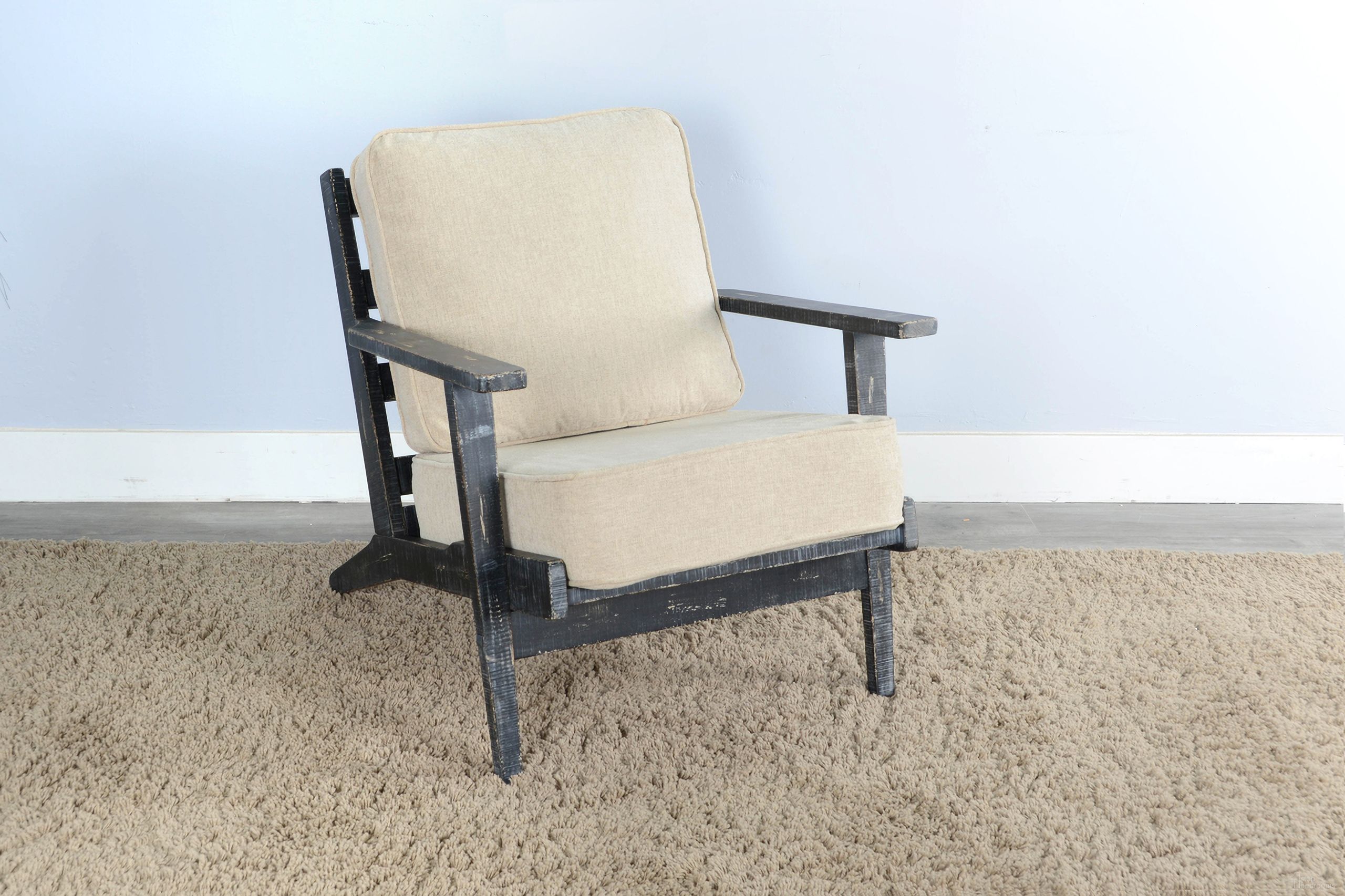 Marina Black Sand Chair With Cushions In Black