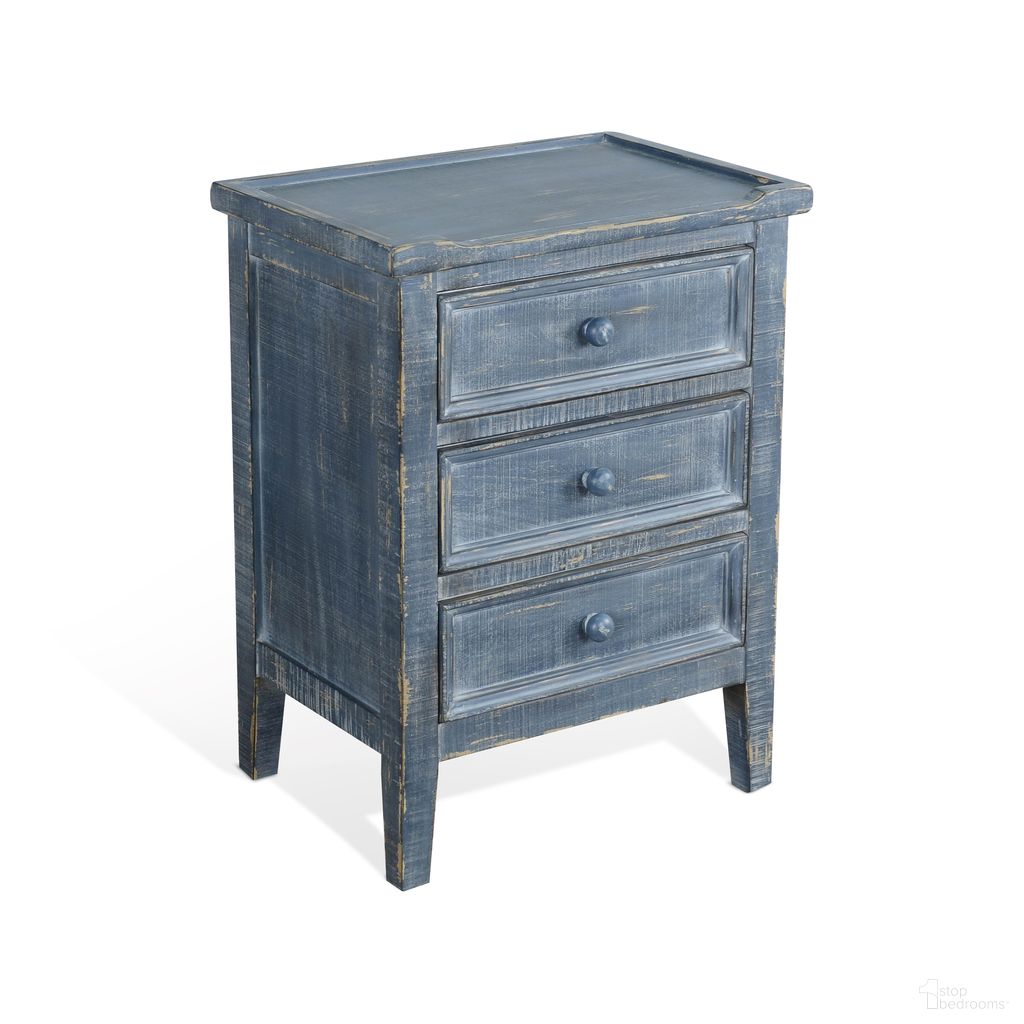 The appearance of Marina End Table In Ocean Blue designed by Sunny Designs in the modern / contemporary interior design. This ocean blue piece of furniture was selected by 1StopBedrooms from Marina Collection to add a touch of cosiness and style into your home. Sku: 2080OB. Material: Solid Wood.