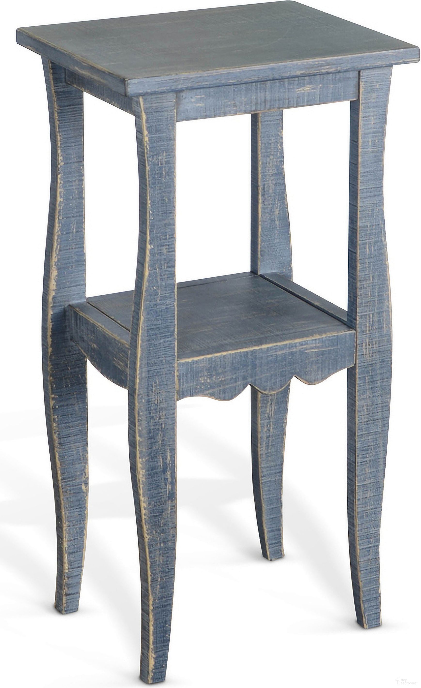 The appearance of Marina End Table In Ocean Blue designed by Sunny Designs in the modern / contemporary interior design. This ocean blue piece of furniture was selected by 1StopBedrooms from Marina Collection to add a touch of cosiness and style into your home. Sku: 2082OB. Material: Solid Wood.
