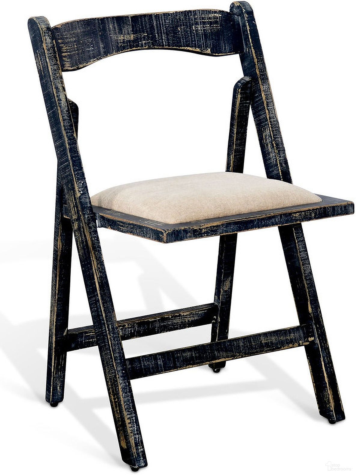 The appearance of Marina Folding Dining Chair Set of 2 In Sand Black designed by Sunny Designs in the country / farmhouse interior design. This black sand piece of furniture was selected by 1StopBedrooms from Marina Collection to add a touch of cosiness and style into your home. Sku: 1420BS. Material: Solid Wood. Chair Type: Side Chair.